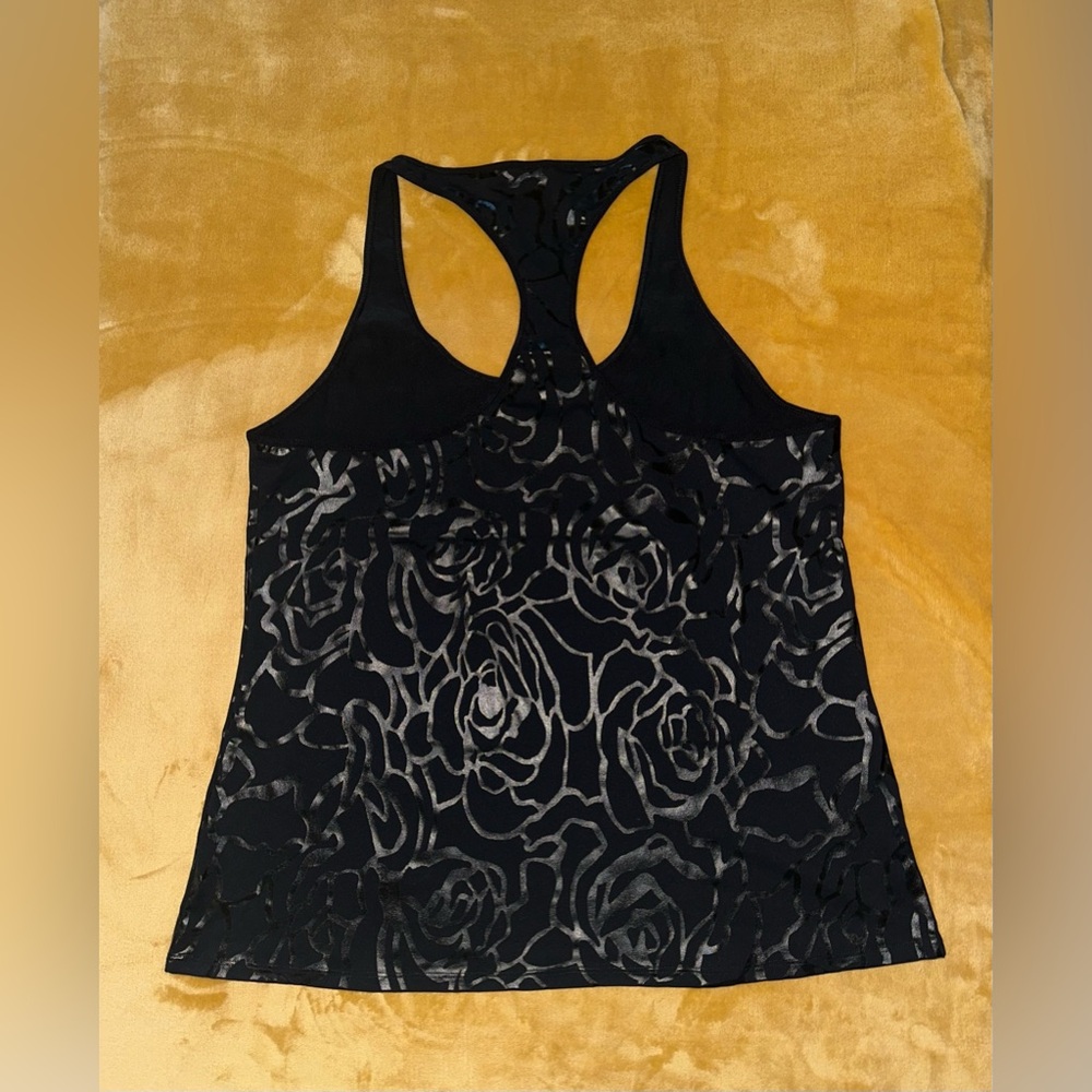 Fabletics Black Floral Tank Top - Picture 2 of 2